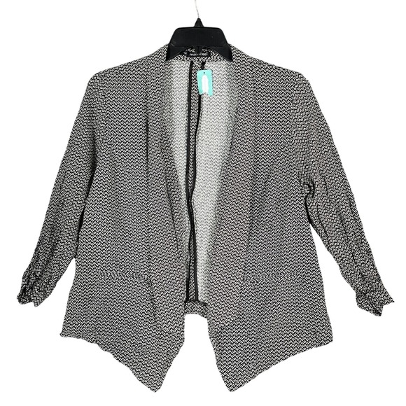 Maurices Womens Jacket XL Print Knit Cardigan Black White Moderncore Layering - Picture 1 of 11